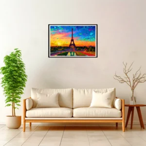 Paris | Eiffel Tower — Impressionist Dream framed fine art interior preview