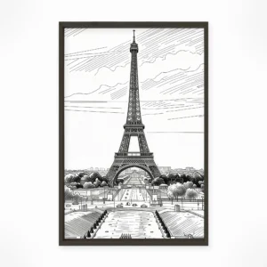 Paris | Eiffel Tower — Urban Sketch framed fine art interior preview