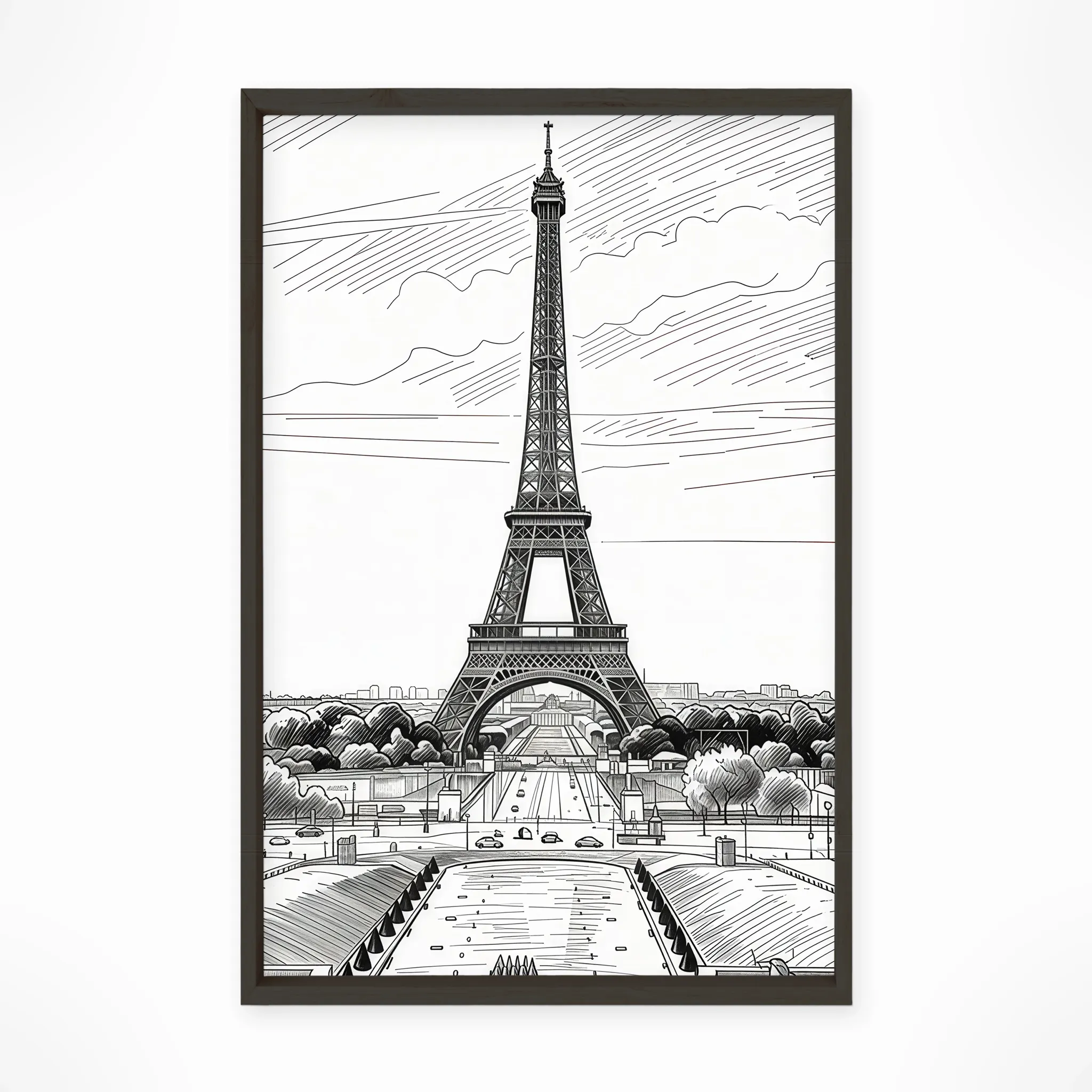 Paris | Eiffel Tower — Urban Sketch framed fine art interior preview