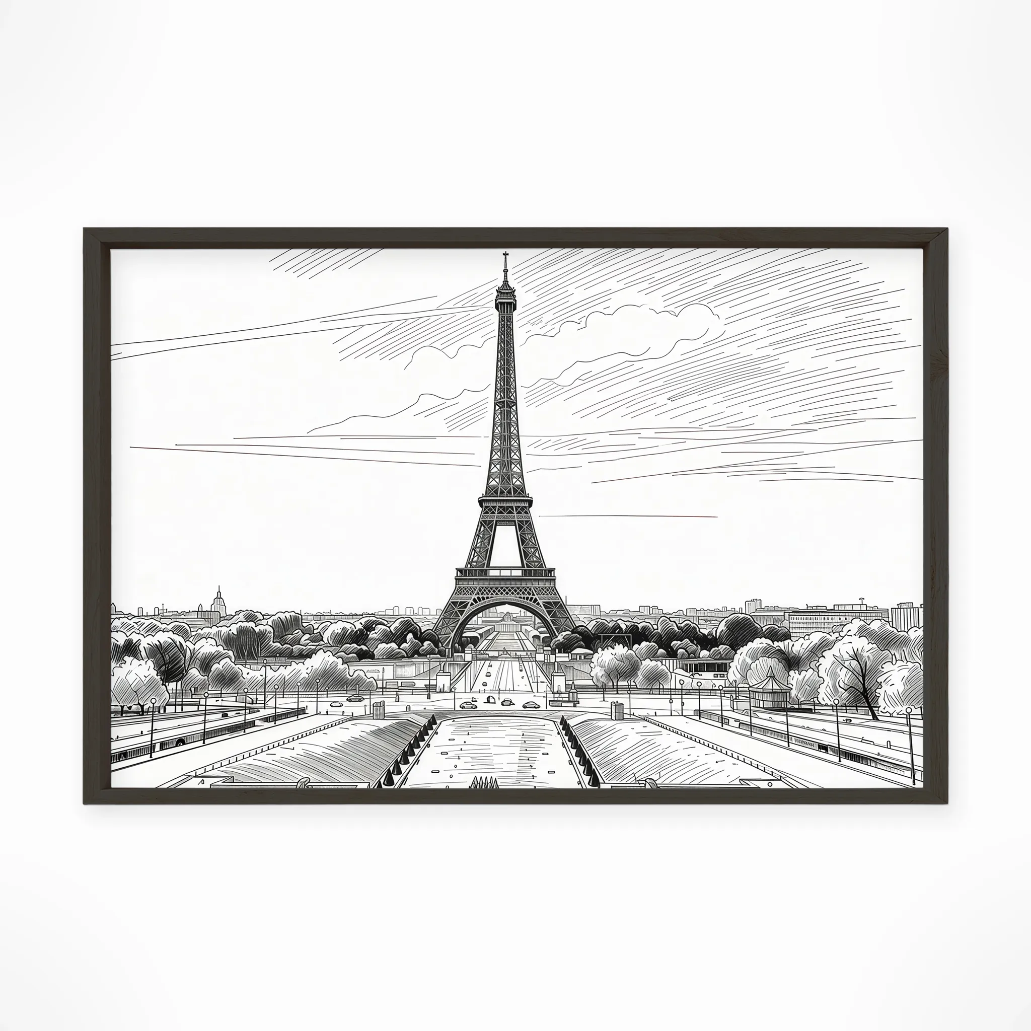 Paris | Eiffel Tower — Urban Sketch framed fine art interior preview