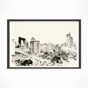 Beijing | Skyline — Sumi-e Zen Ink framed fine art interior preview