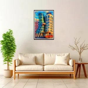 Prague | Dancing House — Impressionist Dream framed fine art interior preview
