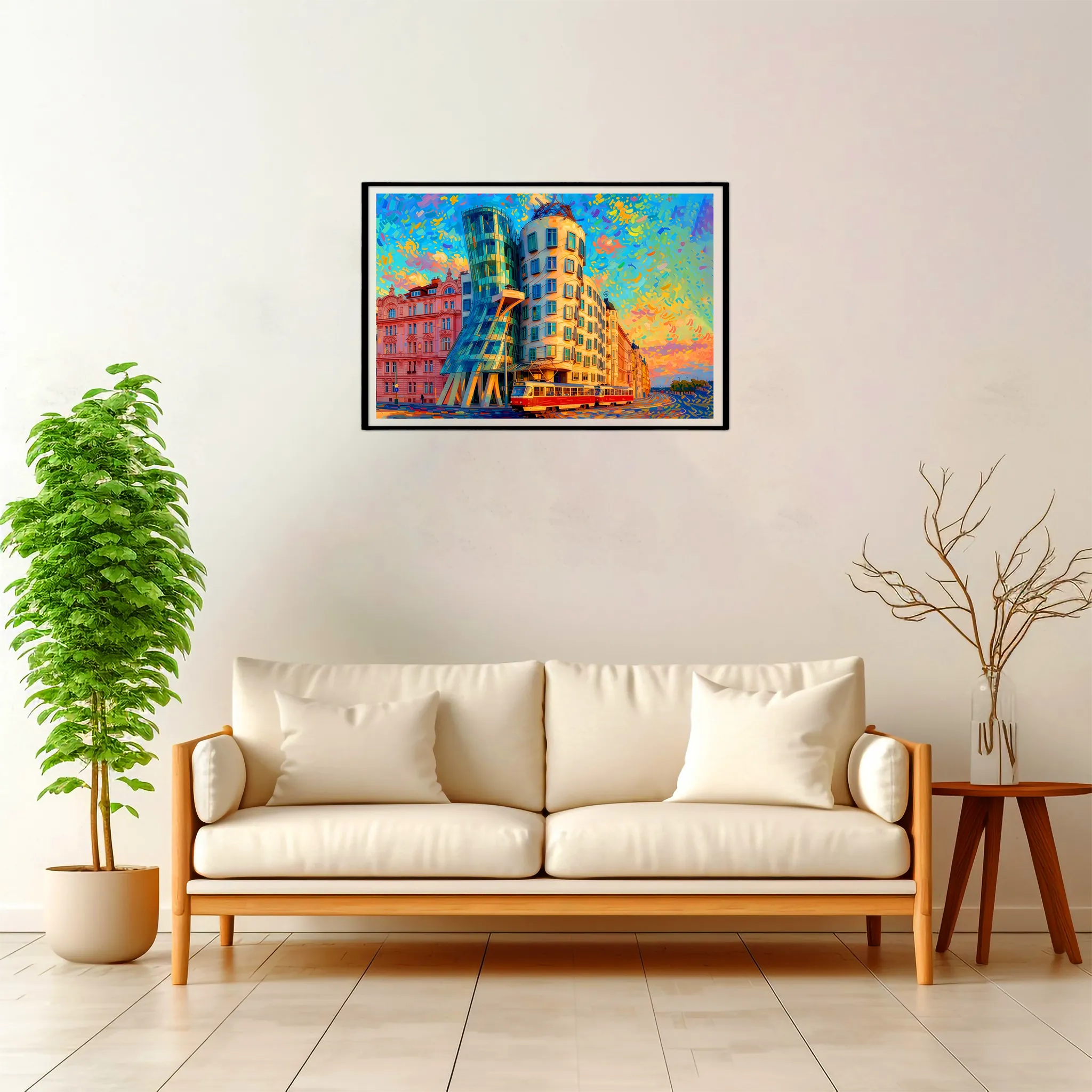 Prague | Dancing House — Impressionist Dream framed fine art interior preview