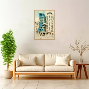 Prague | Dancing House — Japanese Tradition framed fine art interior preview