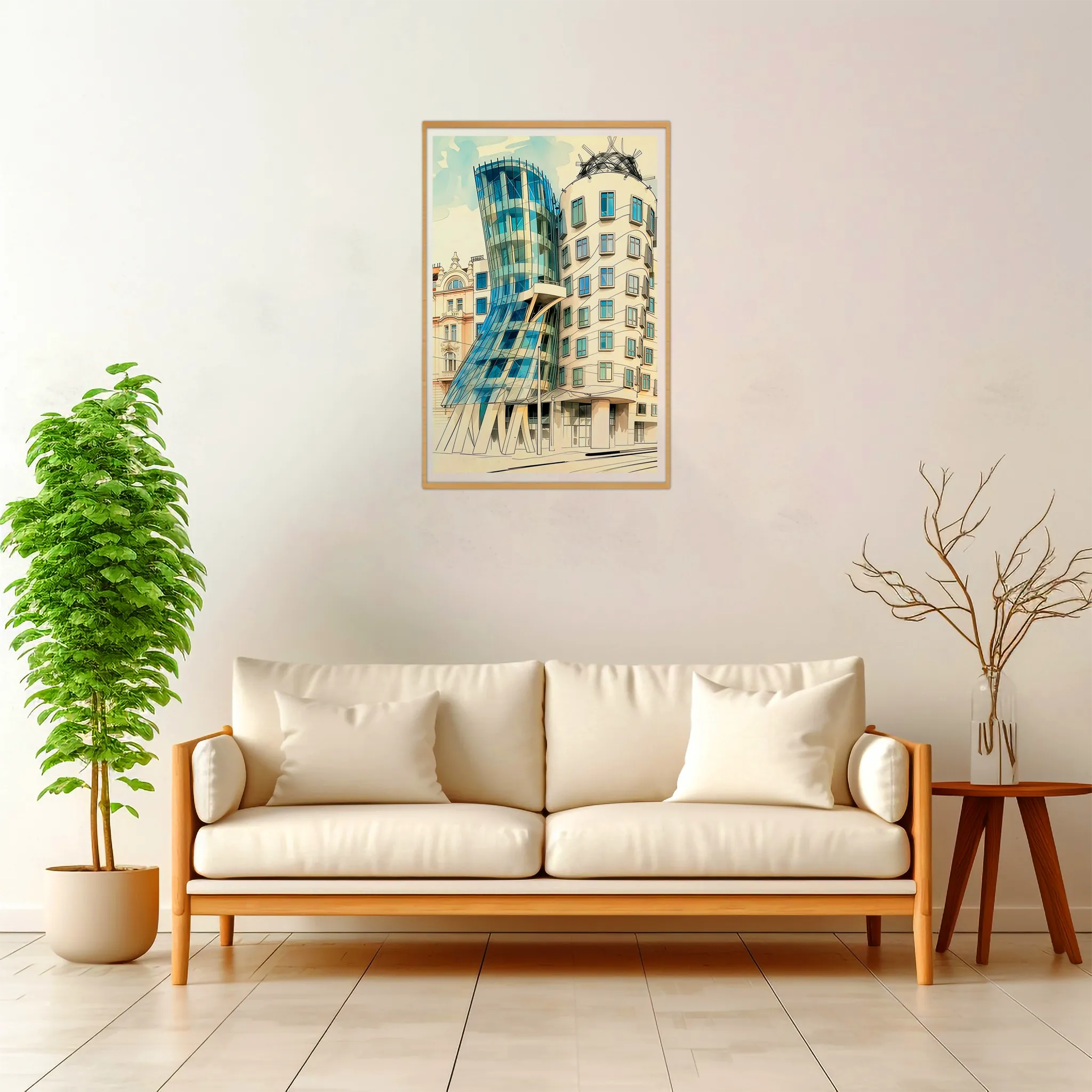 Prague | Dancing House — Japanese Tradition framed fine art interior preview