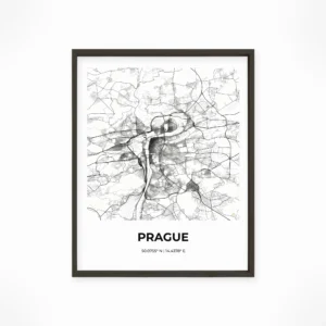Prague | Map — Urban Sketch framed fine art interior preview
