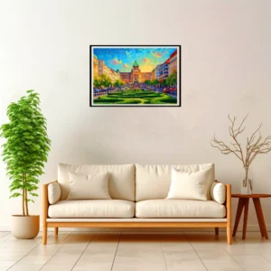 Prague | Wenceslas Square — Impressionist Dream framed fine art interior preview