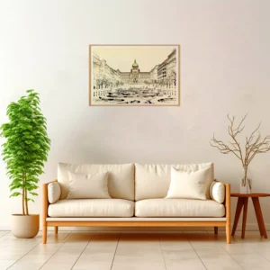 Prague | Wenceslas Square — Japanese Tradition framed fine art interior preview
