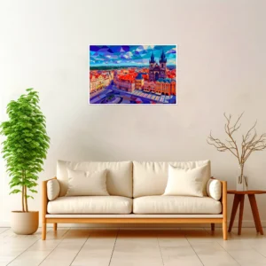 Prague | Tyn Cathedral — Geometric Mosaic framed fine art interior preview