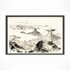 Rio De Janeiro | Christ the Redeemer — Sumi-e Zen Ink framed fine art interior preview