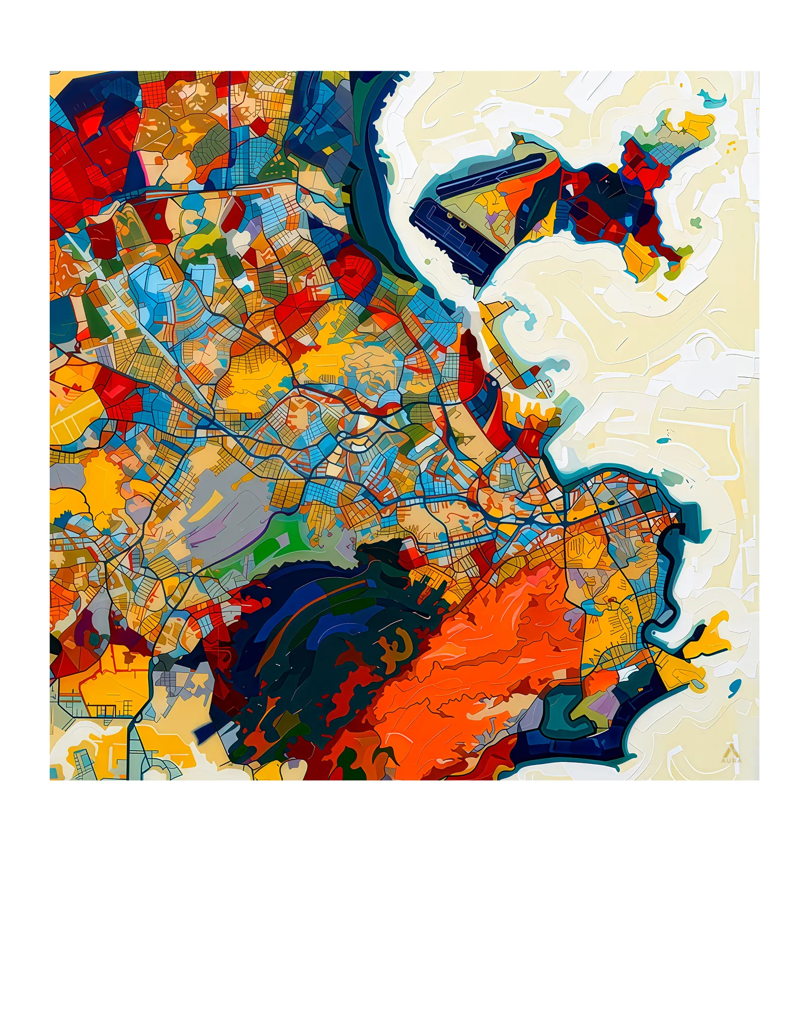 Rio de Janeiro | Map — Aura Abstract fine art print