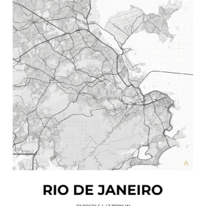 Rio de Janeiro | Map — Urban Sketch fine art print