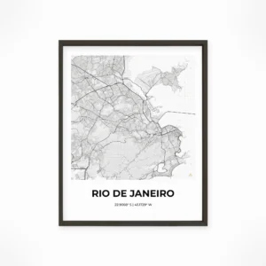 Rio de Janeiro | Map — Urban Sketch framed fine art interior preview
