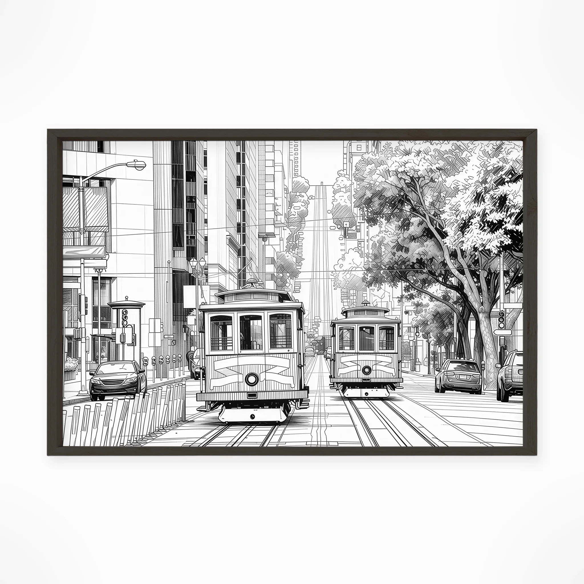 San Francisco | Cable Car — Urban Sketch framed fine art interior preview