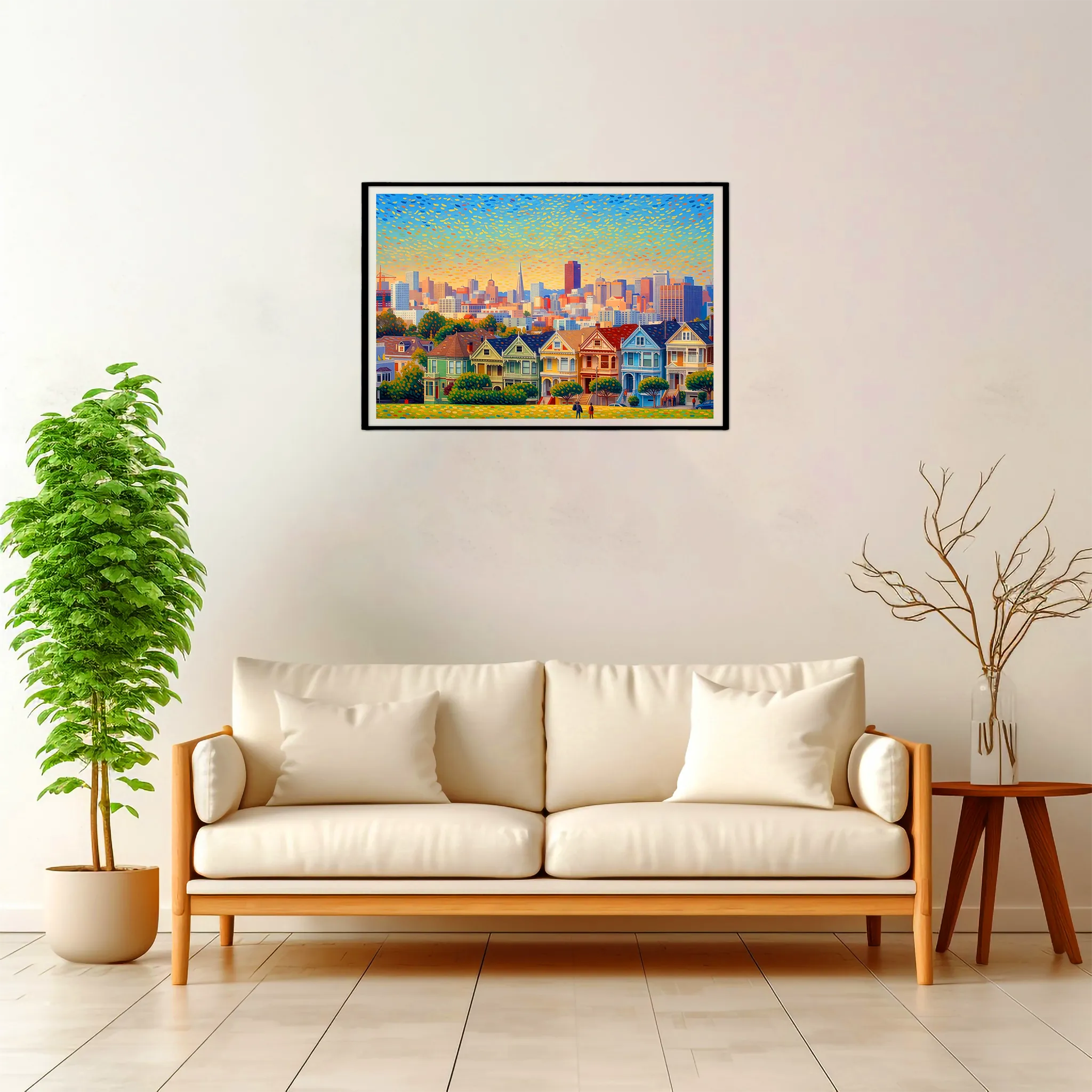 San Francisco | Painted Ladies — Impressionist Dream framed fine art interior preview