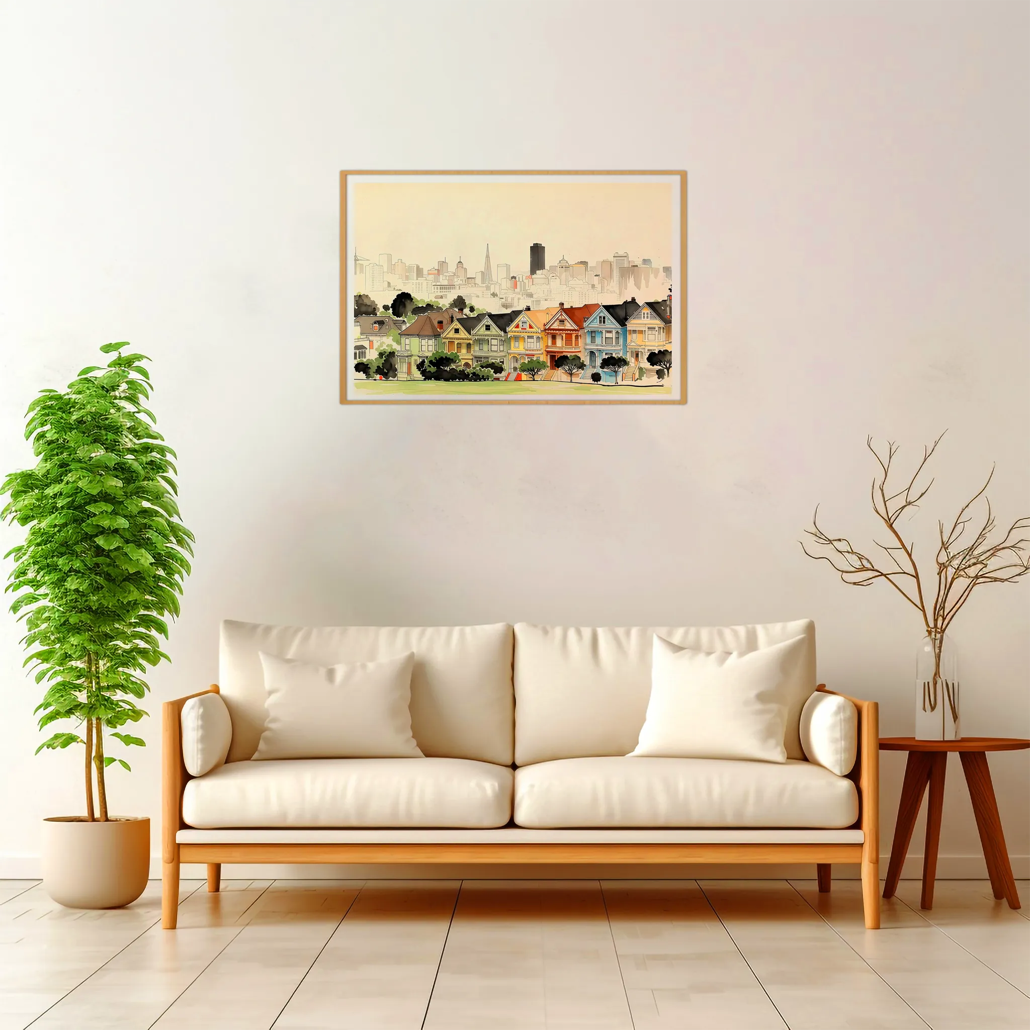 San Francisco | Painted Ladies — Japanese Tradition framed fine art interior preview