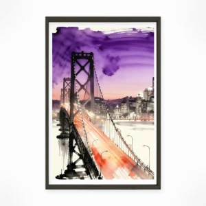 San Francisco | Skyline — Sumi-e Zen Ink framed fine art interior preview