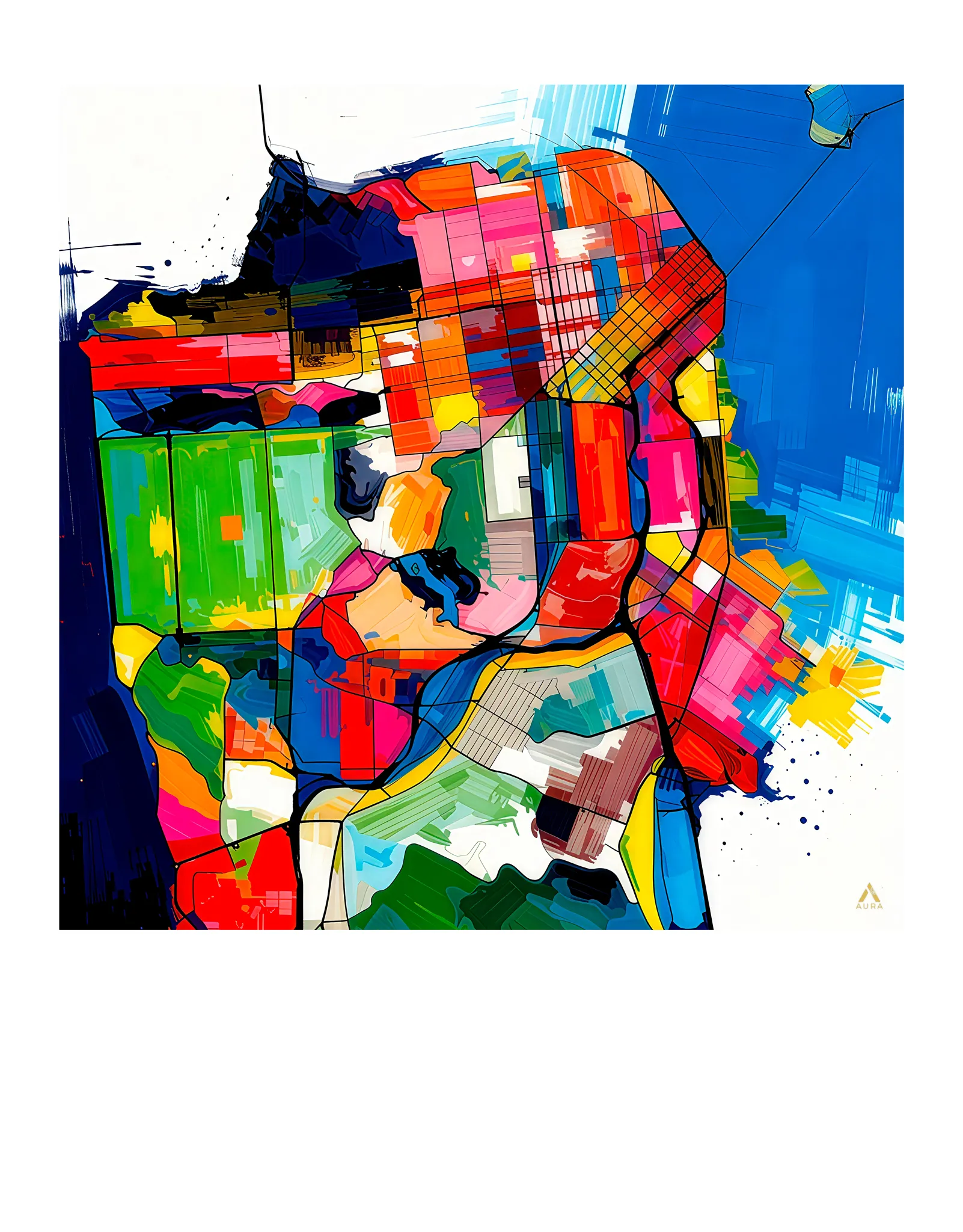 San Francisco | Map — Aura Abstract fine art print