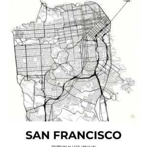 San Francisco | Map — Urban Sketch fine art print