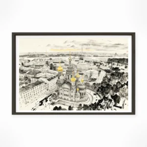 Saint Petersburg | Cathedral — Sumi-e Zen Ink framed fine art interior preview