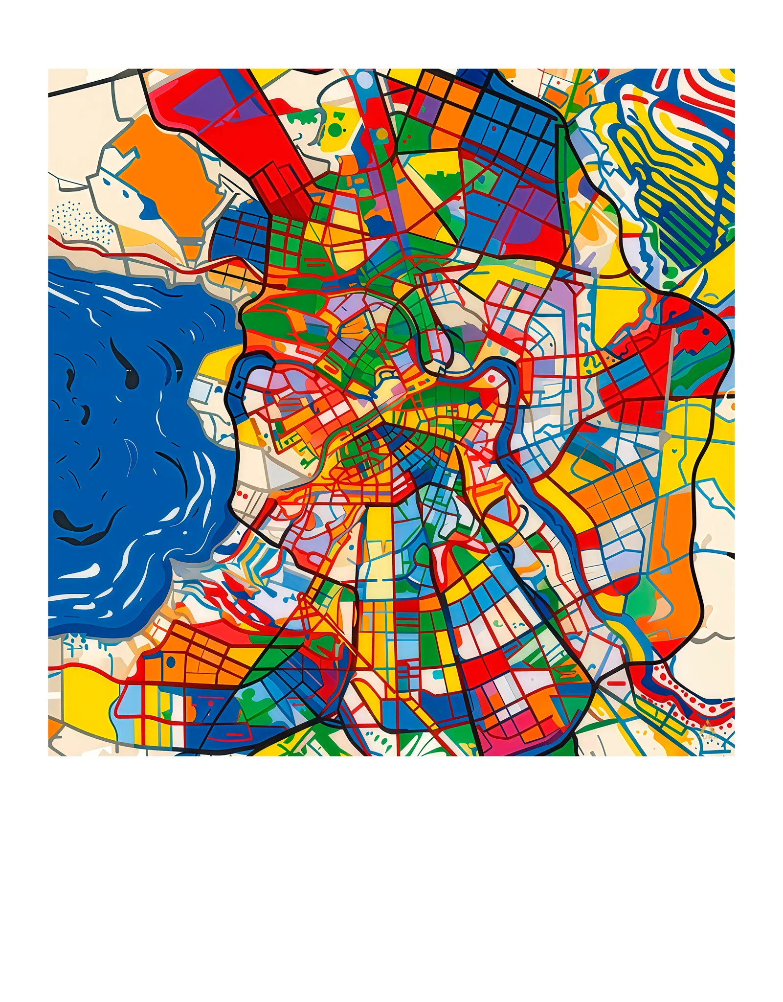 Saint Petersburg | Map — Aura Abstract fine art print