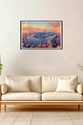 Shanghai | Skyline — Impressionist Dream framed fine art interior preview