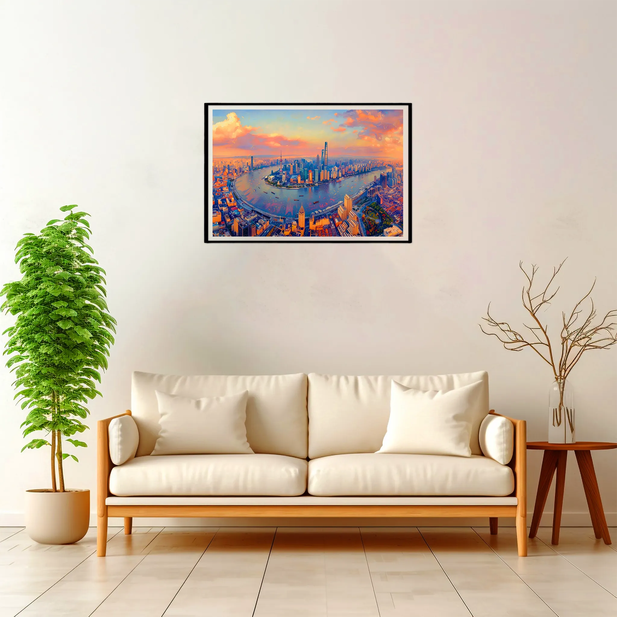 Shanghai | Huangpu River — Impressionist Dream framed fine art interior preview