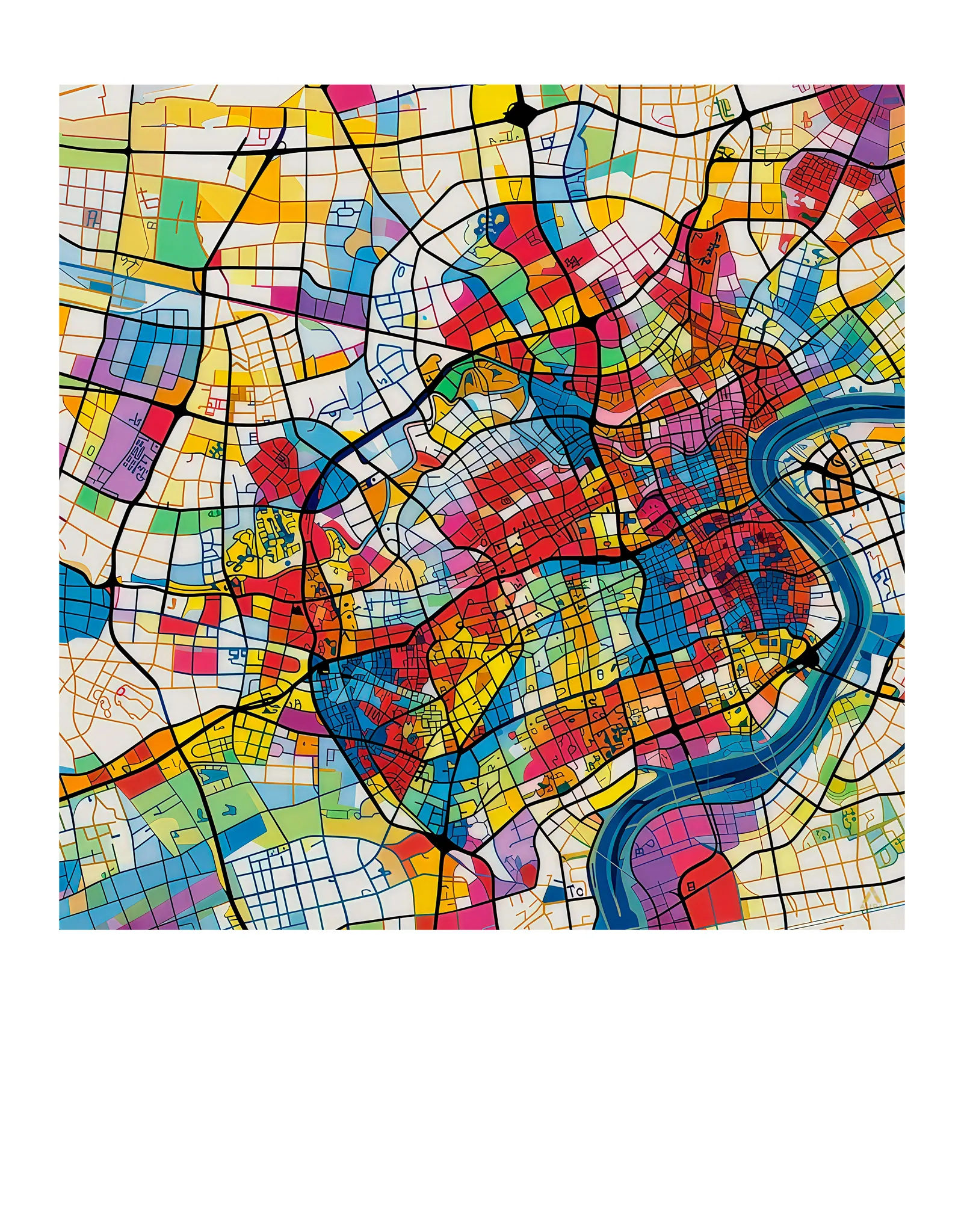 Shanghai | Map — Aura Abstract fine art print