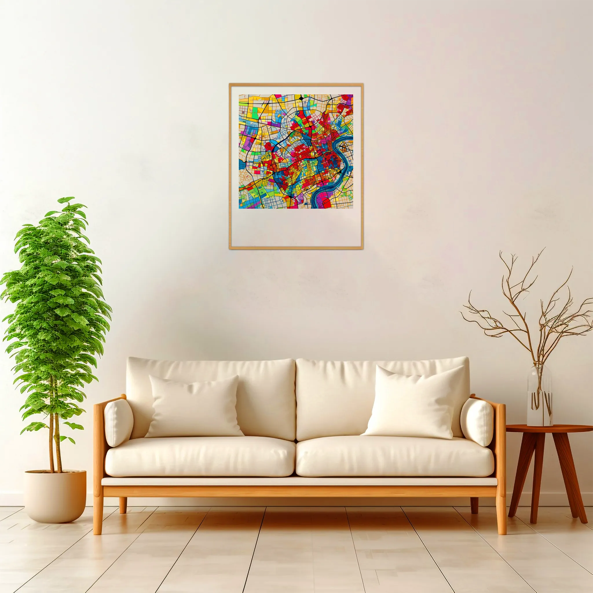 Shanghai | Map — Aura Abstract framed fine art interior preview