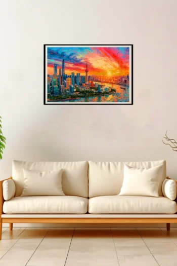 Shanghai | Huangpu River — Impressionist Dream framed fine art interior preview