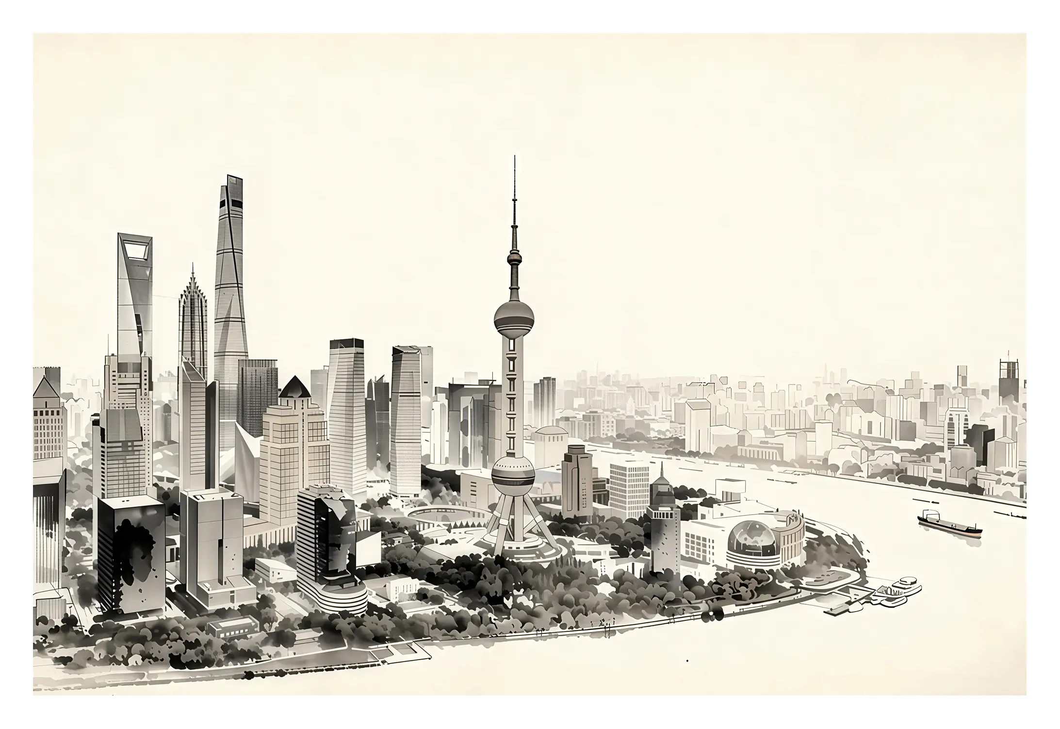 Shanghai | Skyline — Japanese Tradition fine art print