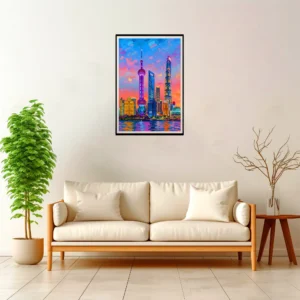 Shanghai | Skyline — Impressionist Dream framed fine art interior preview