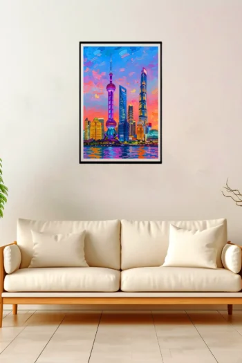 Shanghai | Huangpu River — Impressionist Dream framed fine art interior preview