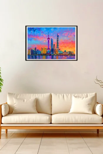 Shanghai | Huangpu River — Impressionist Dream framed fine art interior preview