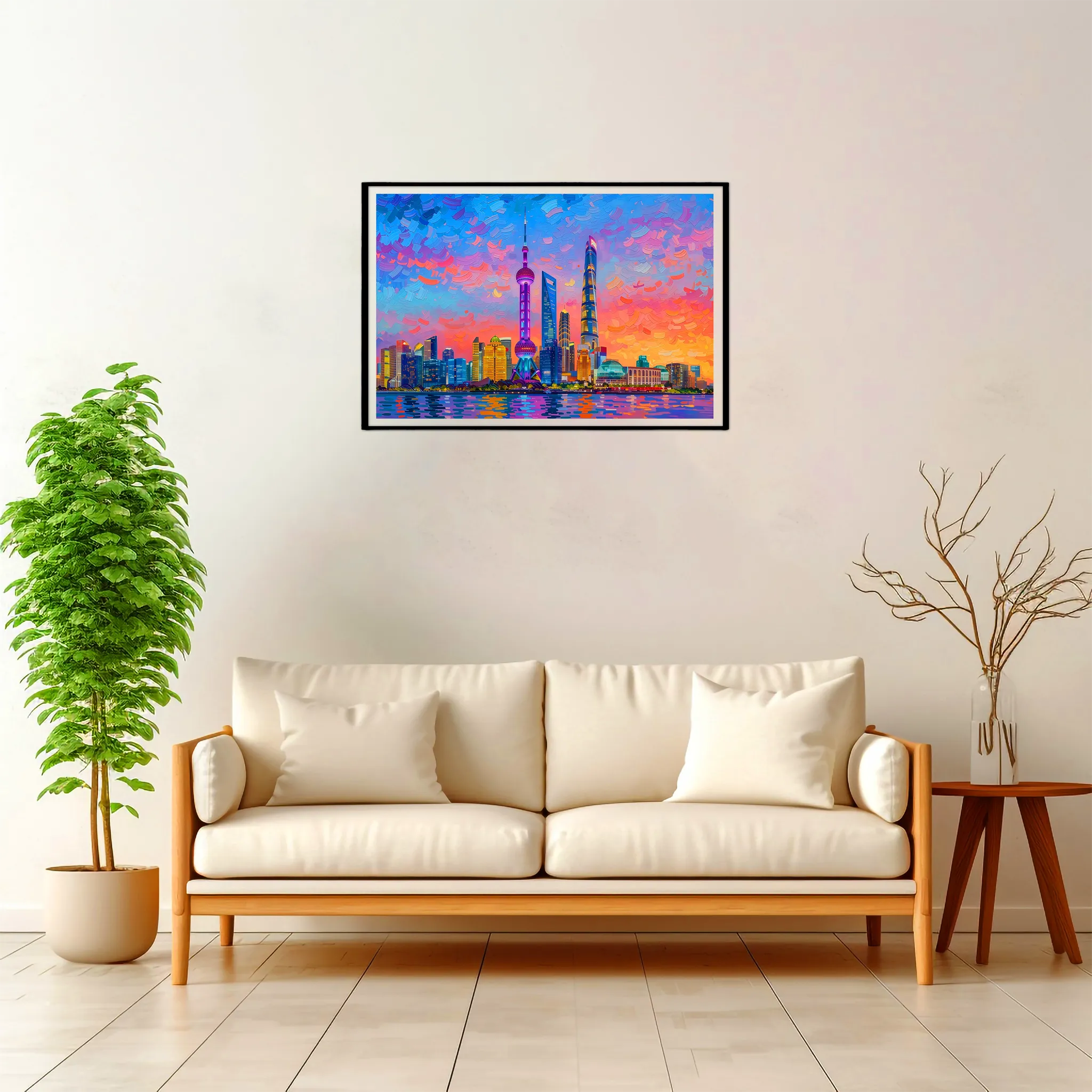 Shanghai | Skyline — Impressionist Dream framed fine art interior preview