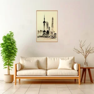 Shanghai | Skyline — Japanese Tradition framed fine art interior preview