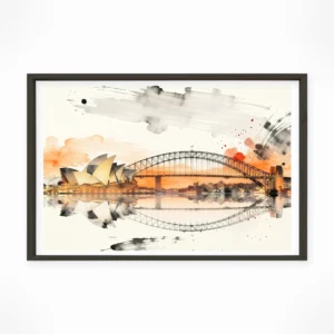 Sydney | Harbour — Sumi-e Zen Ink framed fine art interior preview