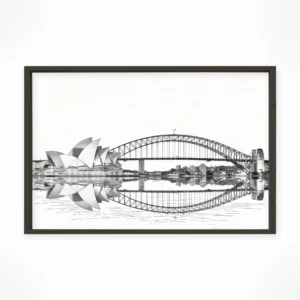 Sydney | Harbour — Urban Sketch framed fine art interior preview