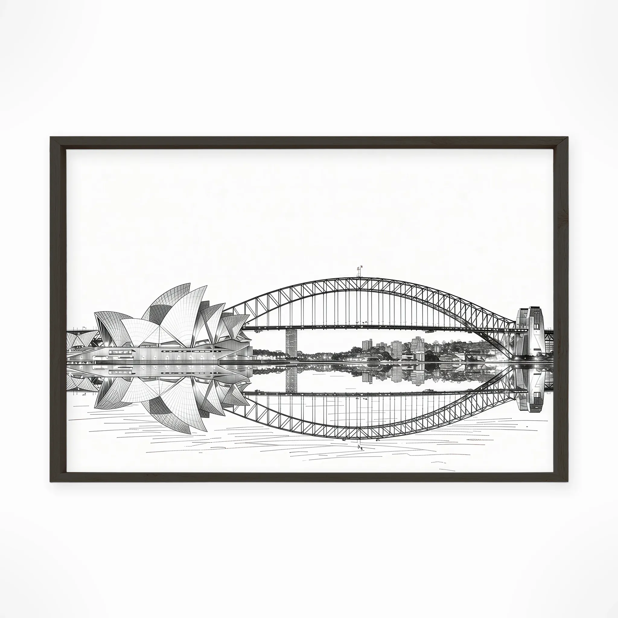 Sydney | Harbour — Urban Sketch framed fine art interior preview