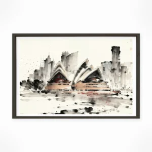 Sydney | Opera House — Sumi-e Zen Ink framed fine art interior preview