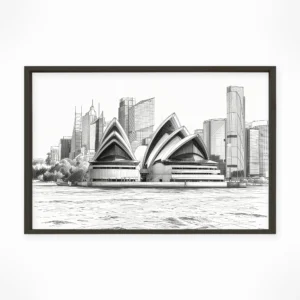 Sydney | Opera House — Urban Sketch framed fine art interior preview