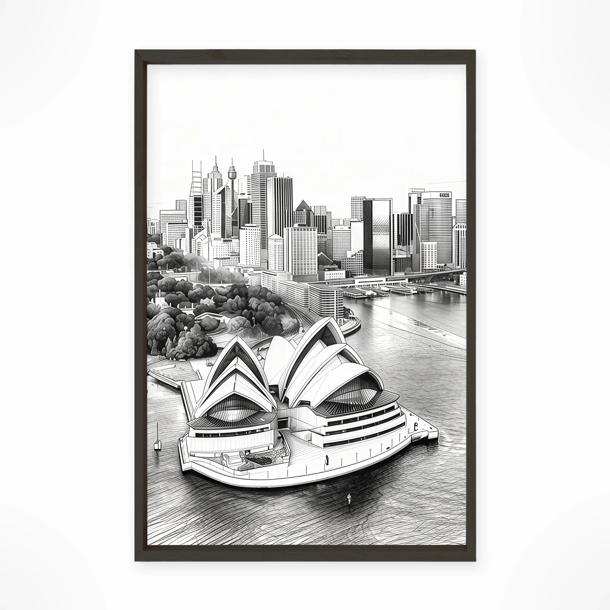 Sydney | Panorama — Urban Sketch framed fine art interior preview