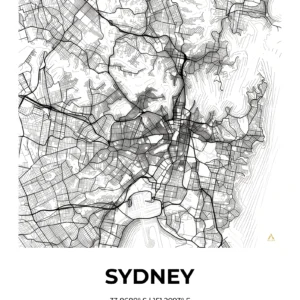 Sydney | Map — Urban Sketch fine art print