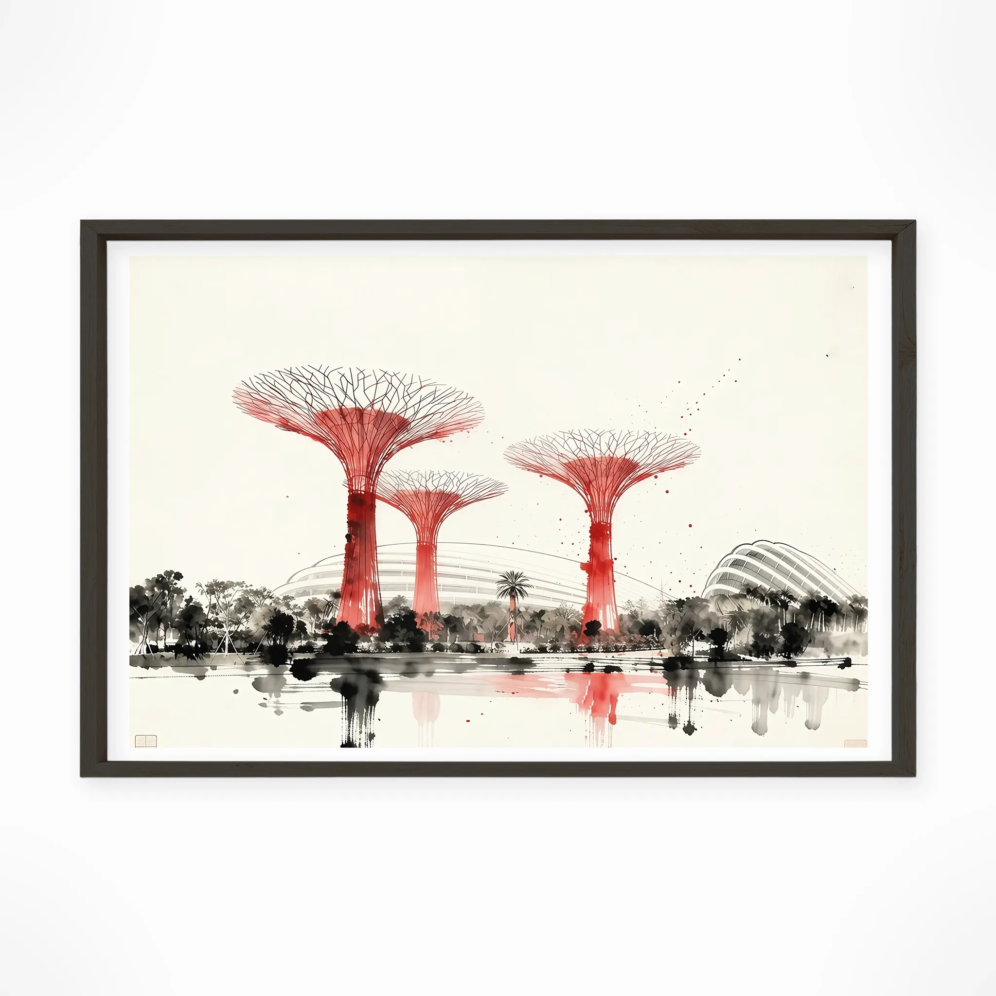 Singapore | Gardens By The Bay — Sumi-e Zen Ink framed fine art interior preview