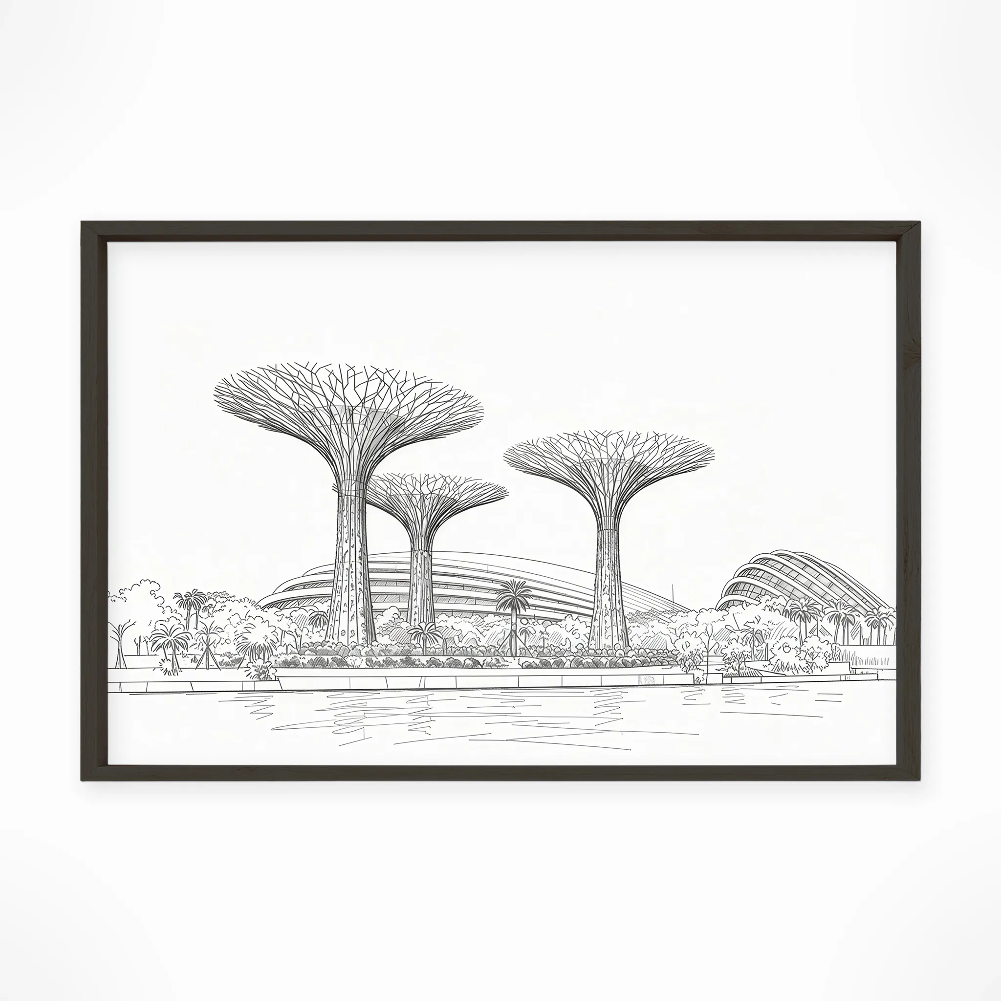 Singapore | Gardens By The Bay — Urban Sketch framed fine art interior preview