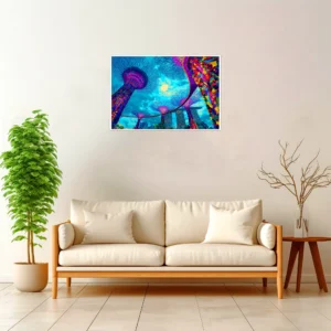 Singapore | Gardens By The Bay — Geometric Mosaic framed fine art interior preview