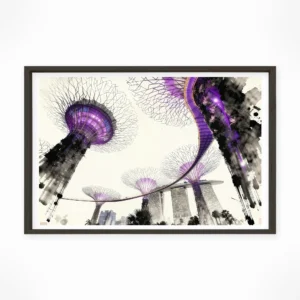 Singapore | Gardens By The Bay — Sumi-e Zen Ink framed fine art interior preview