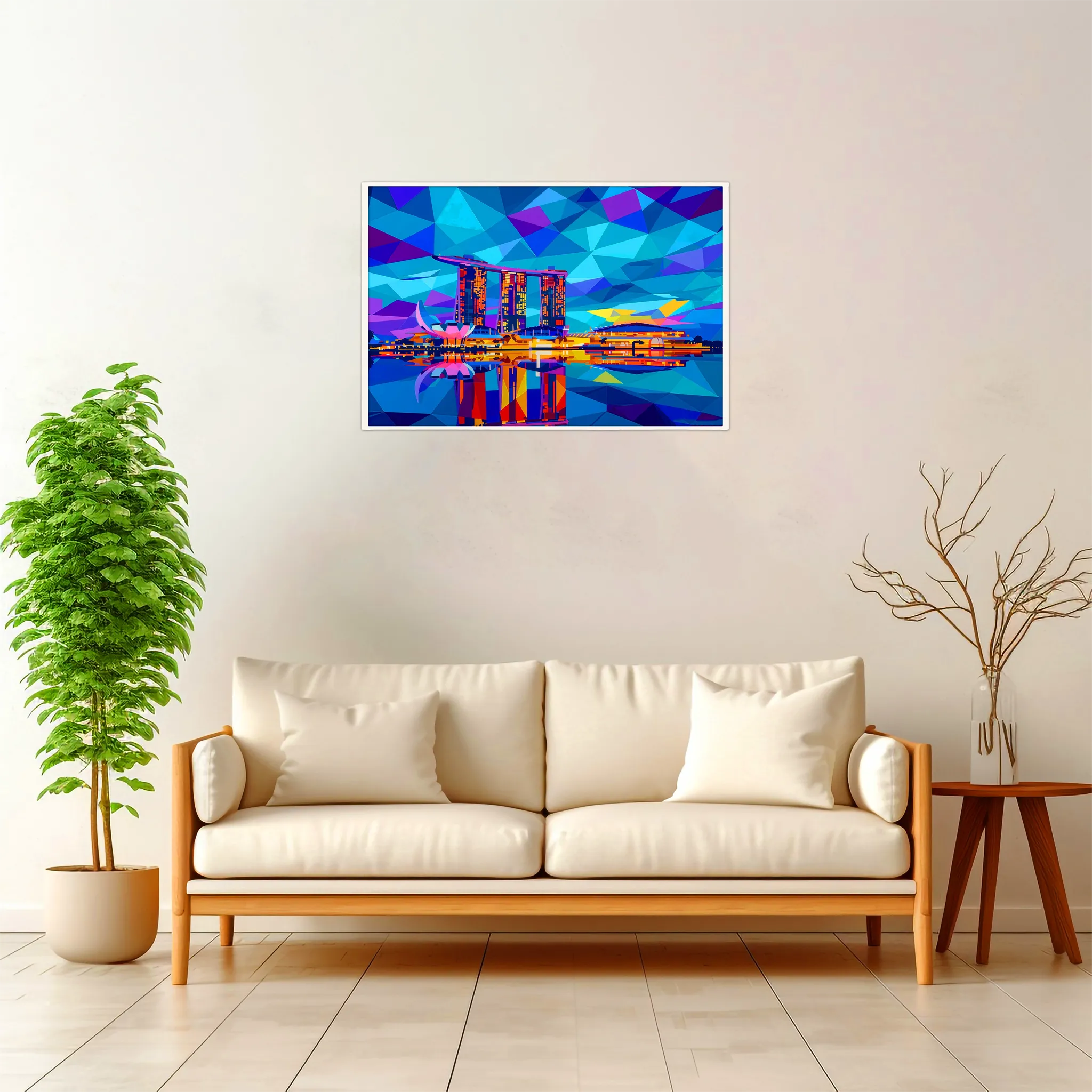 Singapore | Marina Bay Sands — Geometric Mosaic framed fine art interior preview