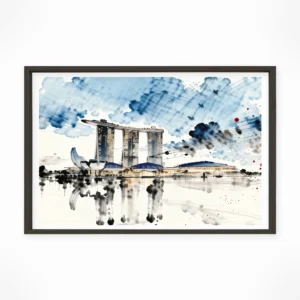 Singapore | Marina Bay Sands — Sumi-e Zen Ink framed fine art interior preview