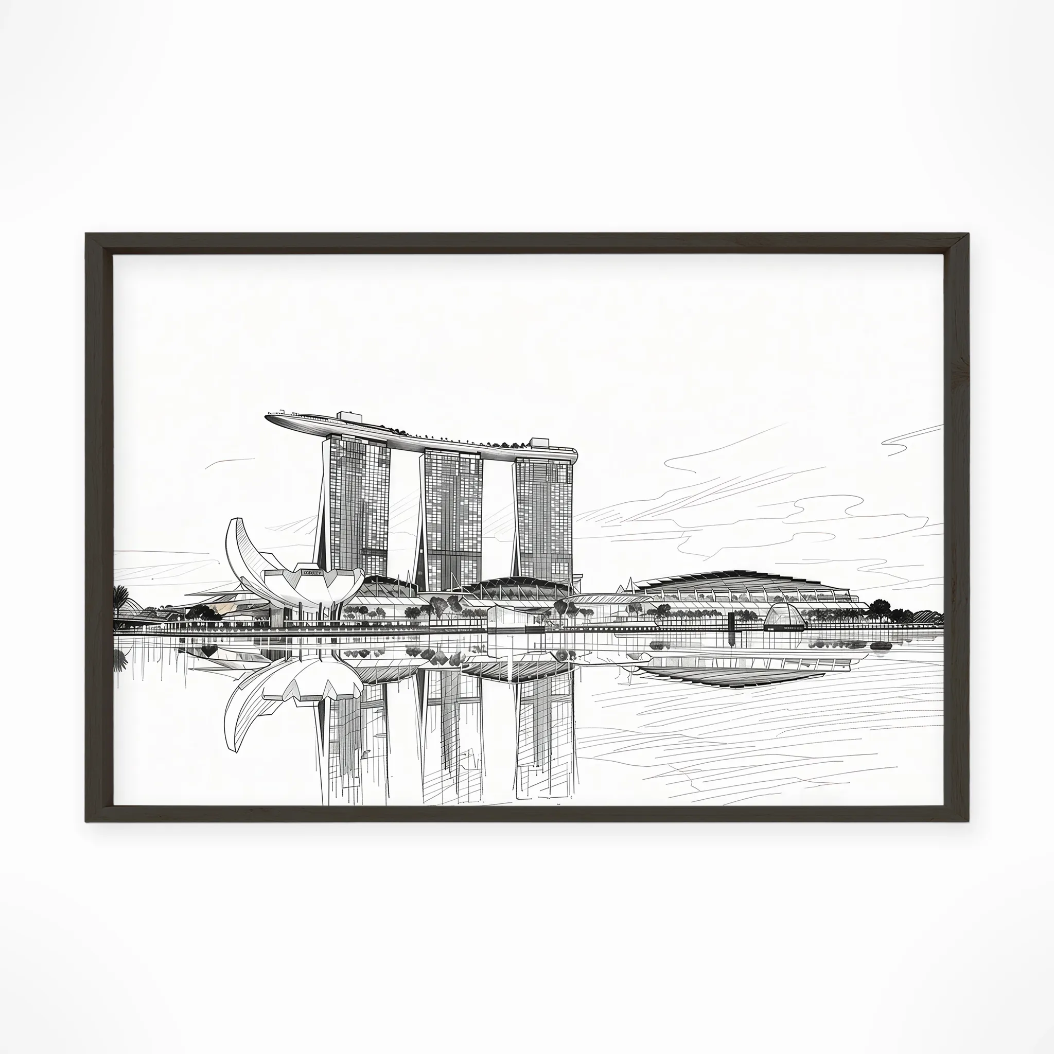 Singapore | Marina Bay Sands — Urban Sketch framed fine art interior preview